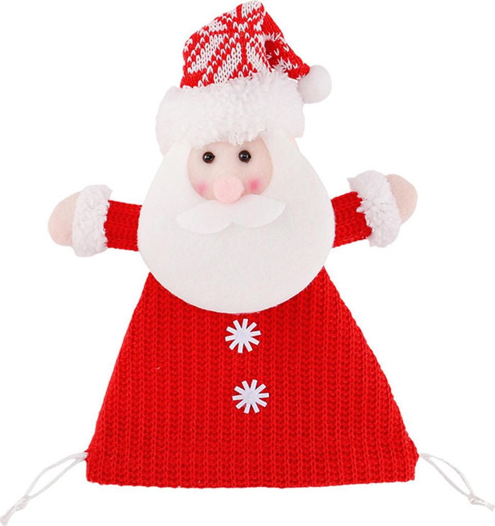 Weihnachtspuppen-Süßigkeitentüte, wiederverwendbarer Geschenkbeutel mit Kordelzug, Weihnachtsmann-Schneemann-Form, Gastgeschenktüte für Weihna...