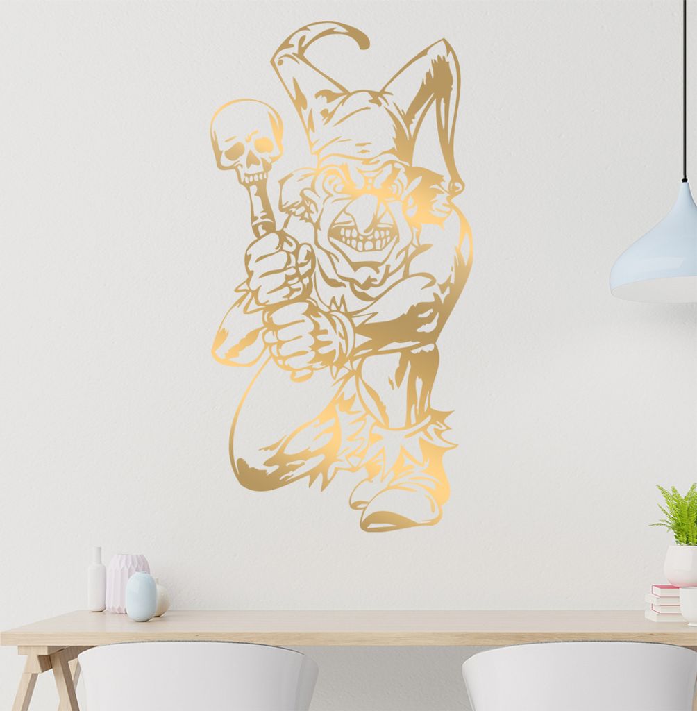 Harlekin Wandtattoo in 6 Größen - Wandaufkleber Wall Sticker - Dekoration, Küche, Wohnzimmer, Schlafzimmer, Badezimmer