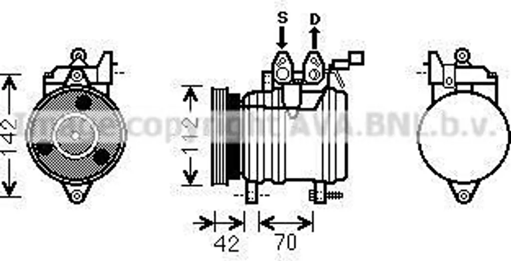 Compresseur de climatisation robuste HYAK201 compatible OE 977011C100