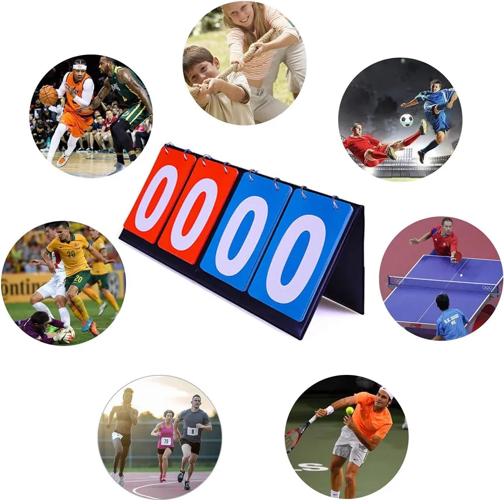 Tableau de score portable avec afficheur flip à 4 chiffres multisport