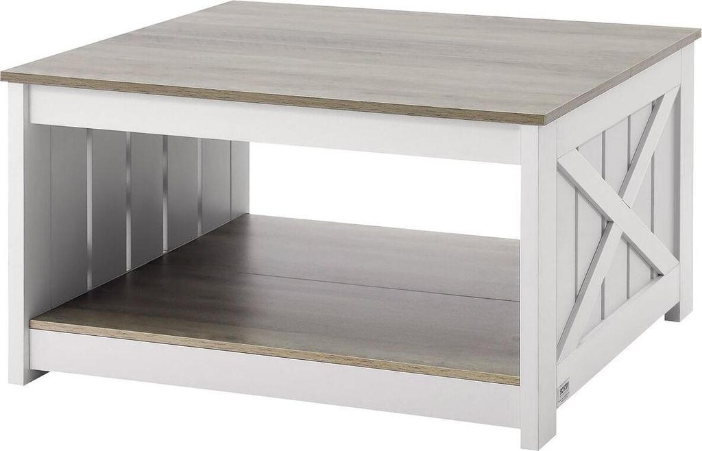 31,5" quadratischer Couchtisch im Landhausstil mit offenem Stauraumfach