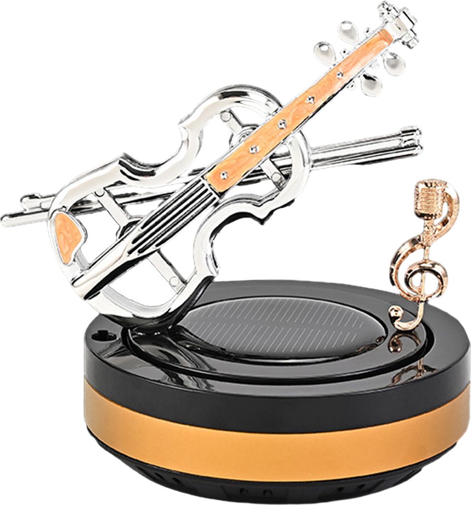 Solarbetriebener Auto-Aromatherapie-Diffusor, rotierende Violinenoptik, tragbare Aromatherapie, Auto-Lufterfrischer, Displayform