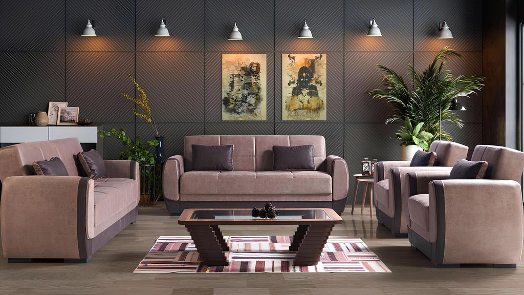 Moderne Sofagarnitur Sessel Textil Sofa Luxus Komplett Luxus 3+2+1+1 Sitzer