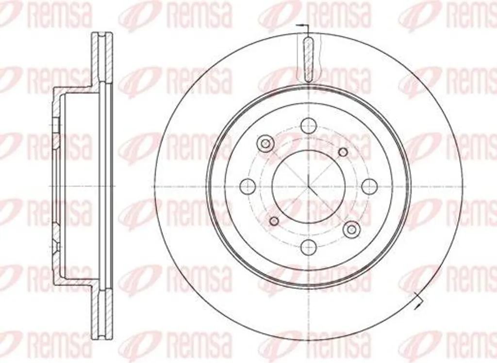 Disque de frein REMSA 61038.10 OE 4706749 pour Peugeot 308 et 3008