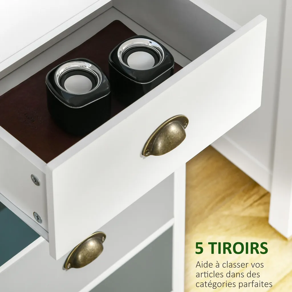 Commode Chiffonnier 5 Tiroirs Multicolores Meuble de Rangement Design - 4