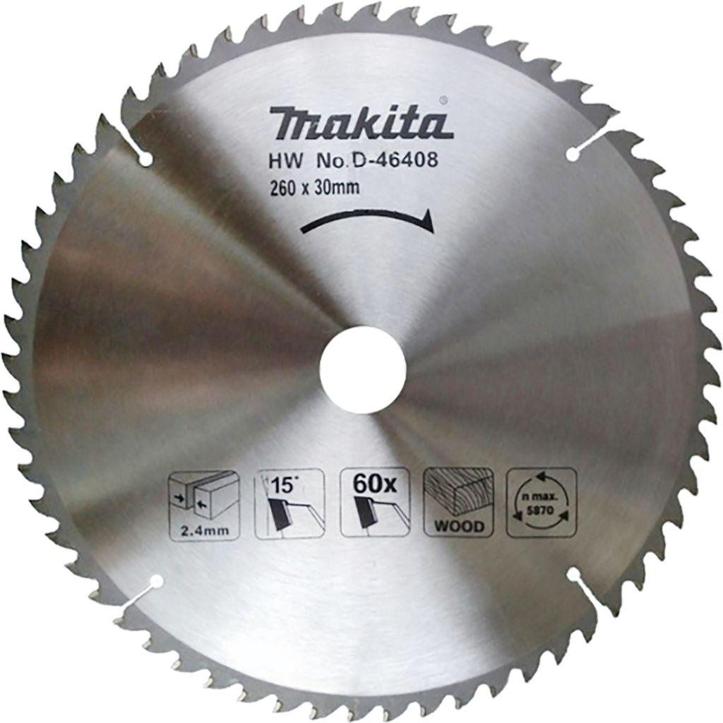 Makita D-46408 Standard-Kreissägeblatt TCT 260 x 30 mm 60T Holz
