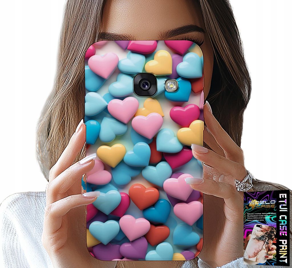 Hülle Für Samsung A5 2017 - Bunte Herzen Personalisierbar