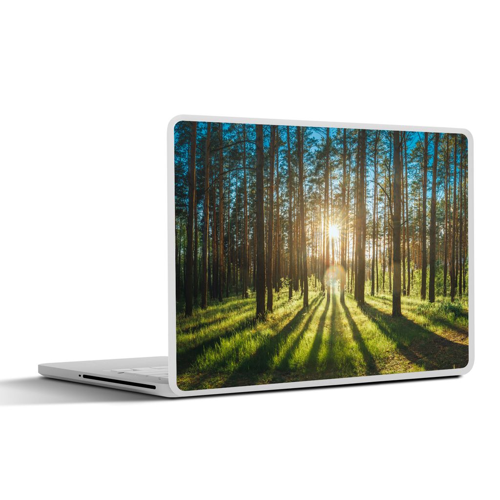 MuchoWow Laptop Aufkleber Sticker Cover Sonne - Bäume - Landschaft - Gras 32.5x23.5 cm - Sticker für Laptop - Selbstklebend