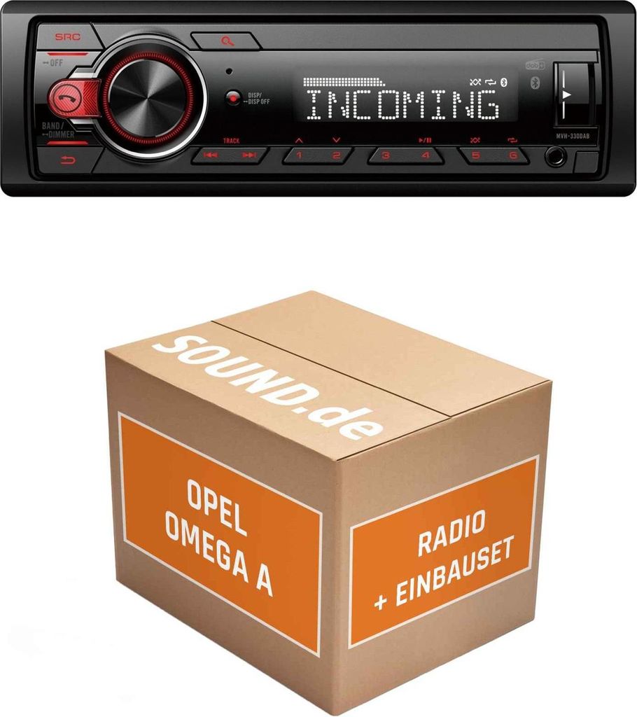 Autoradio Einbaupaket Pioneer MVH330DAB passend für Opel Omega A1 | Bluetooth Telefonieren