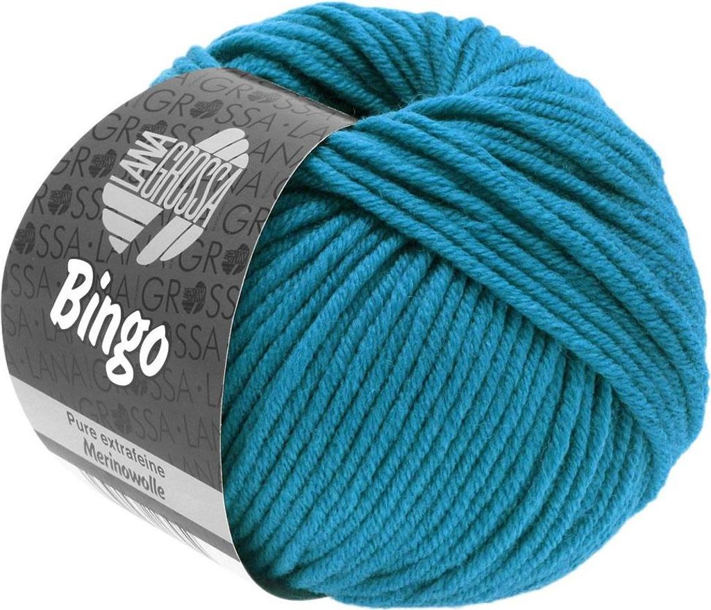 Lana Grossa BINGO 50 g extrafeine Wolle 80 m Farbe 727 - Blaupetrol