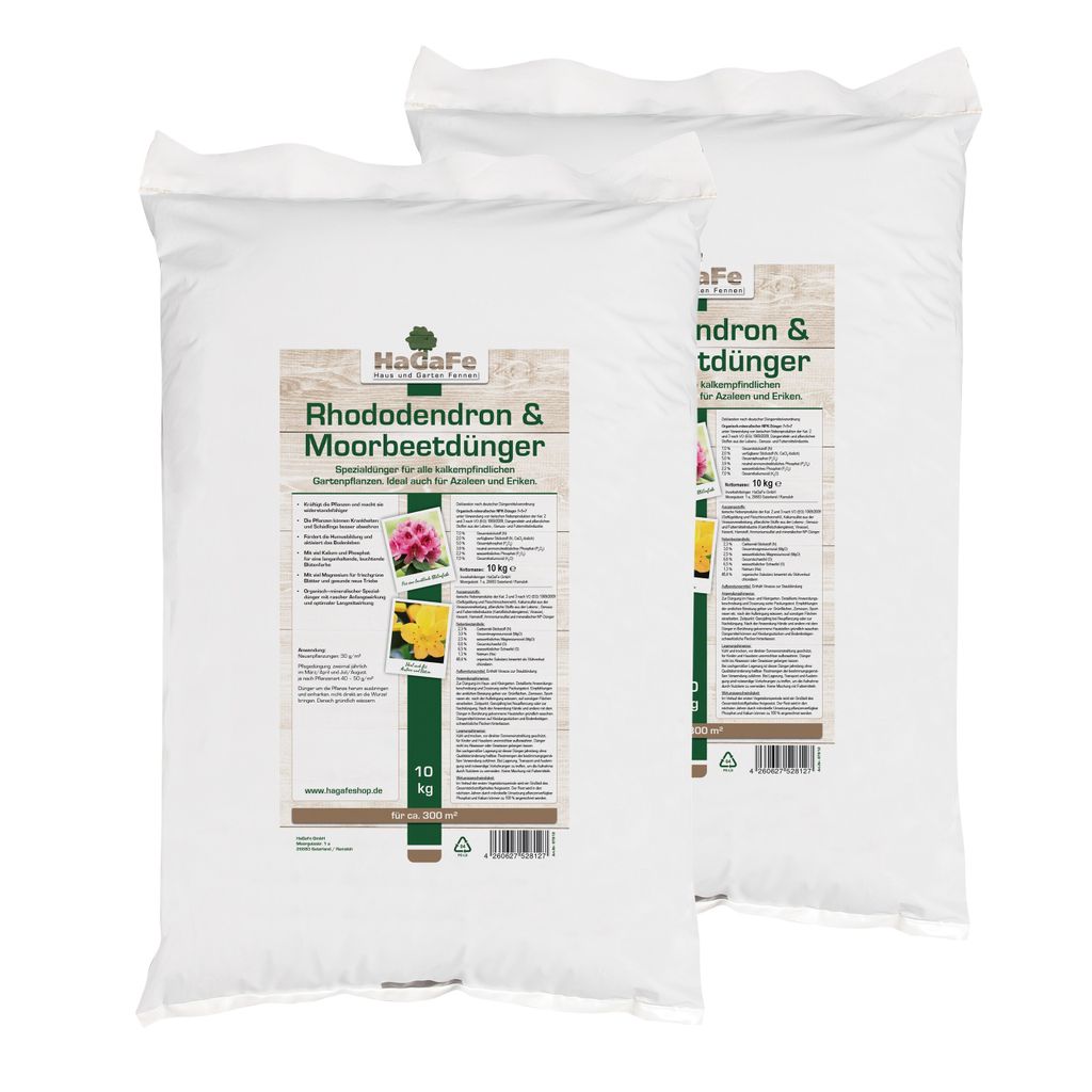 HaGaFe Rhododendrondünger, Moorbeetdünger, 2 x 10kg, Produktbild 