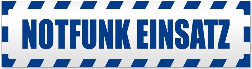 Kiwistar - Autoaufkleber - Verkehrsblau - 60 x 16 cm - Notfunk Einsatz gestreift - Hinweis Aufkleber Sticker für Auto, Kfz, Fahrrad, PKW, LKW