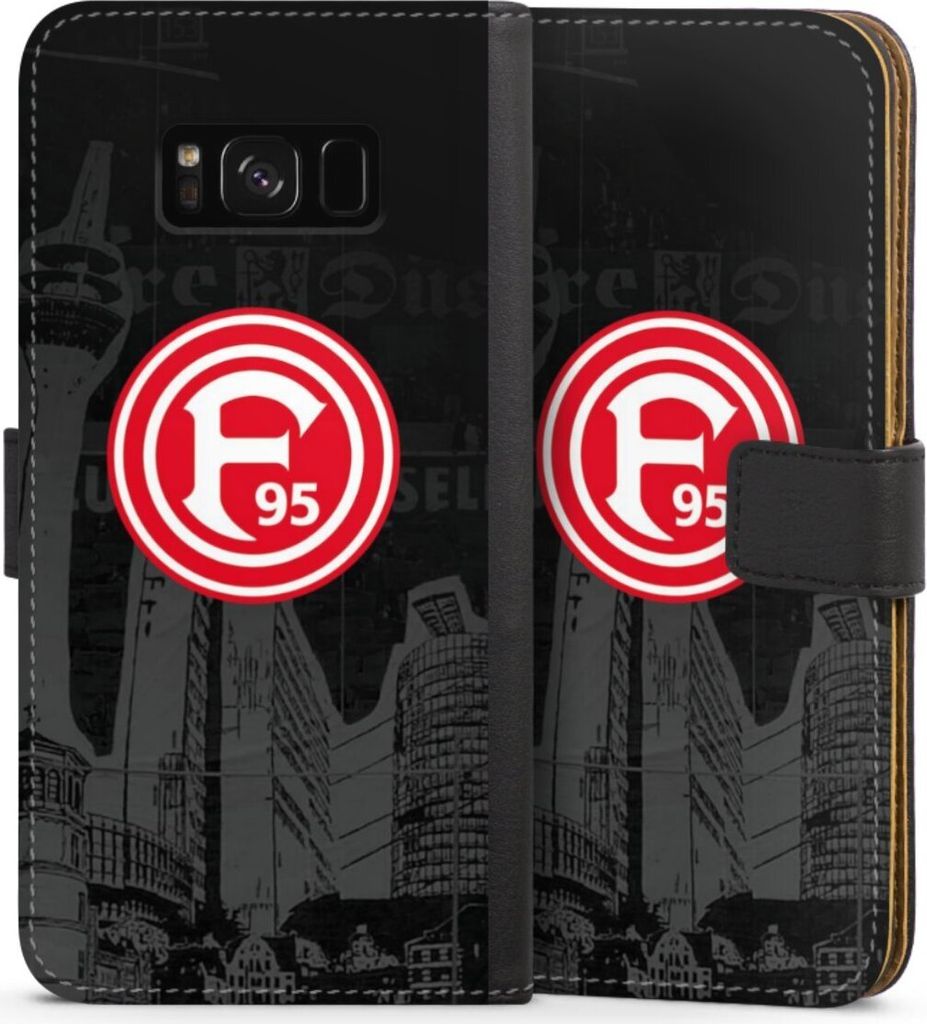 DeinDesign Klapphülle für Samsung Galaxy S8 Plus Handytasche Lederhülle Tasche Fortuna Düsseldorf Logo Offizielles Lizenzprodukt