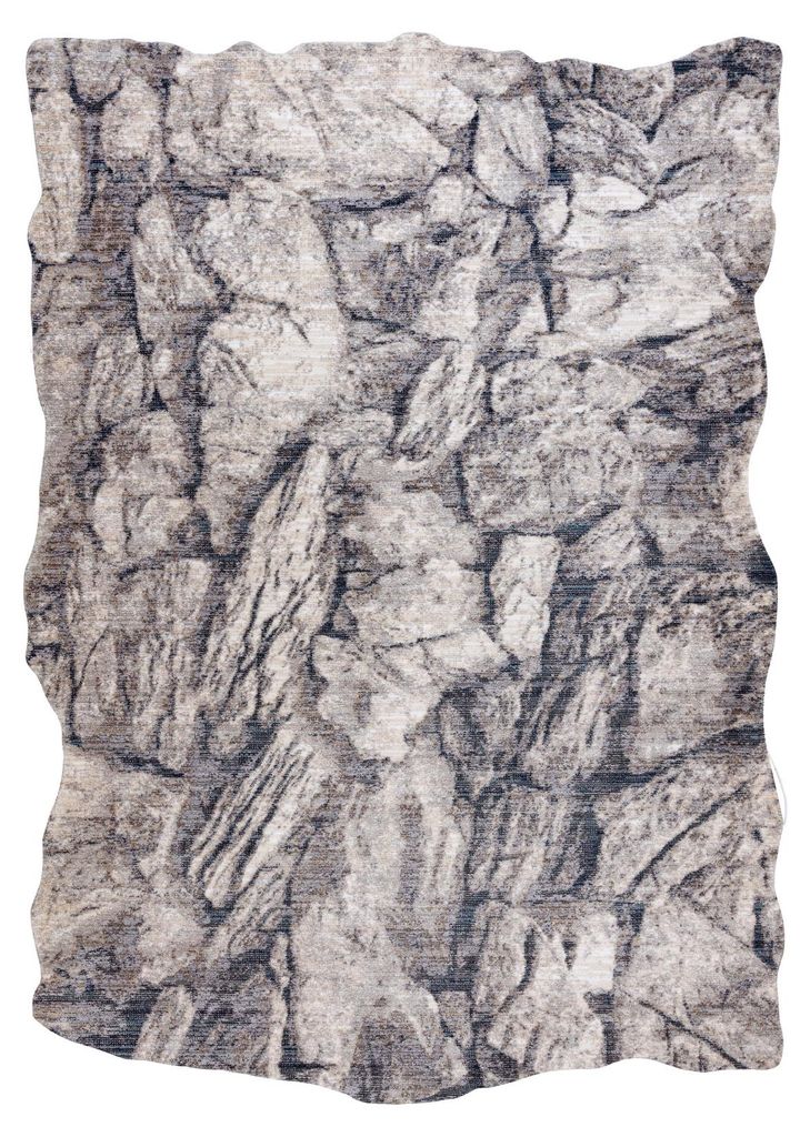 Kinderteppich TINE 75417A Felsen, Stein - moderne, unregelmäßige Form creme / grau Mehrfarben 195x290 cm