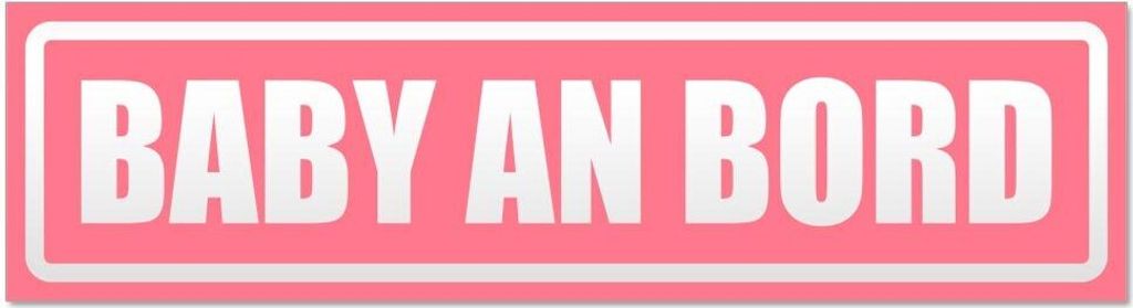Kiwistar - Autoaufkleber - Hellrosa - 45 x 12 cm - Baby an Bord invertiert - Hinweis Aufkleber Sticker für Auto, Kfz, Fahrrad, PKW, LKW