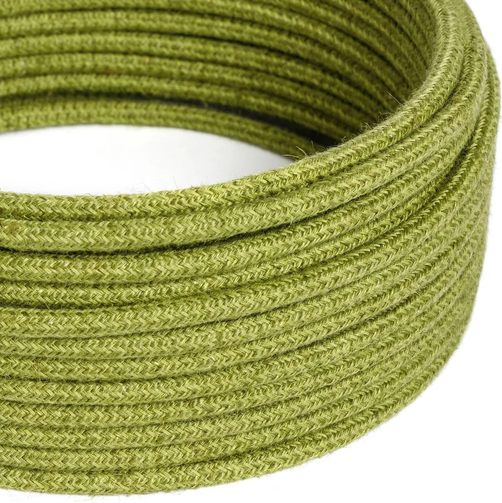 Câble électrique pour suspension DIY en jute verte Hay Green 2x0,75 10m