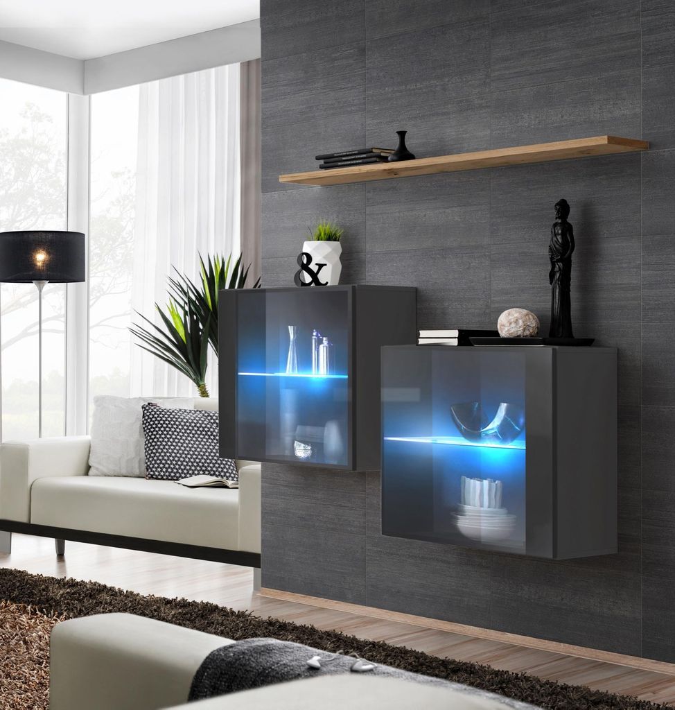 Luxus Möbel Wohnzimmer Komplett Wohnwand Holz Einrichtung Wandschrank Wand Regal