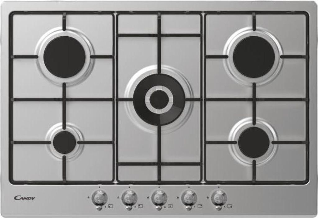 Candy Classic CHW74WTX Einbaukochfeld 75cm Gas 5 Brenner Edelstahl