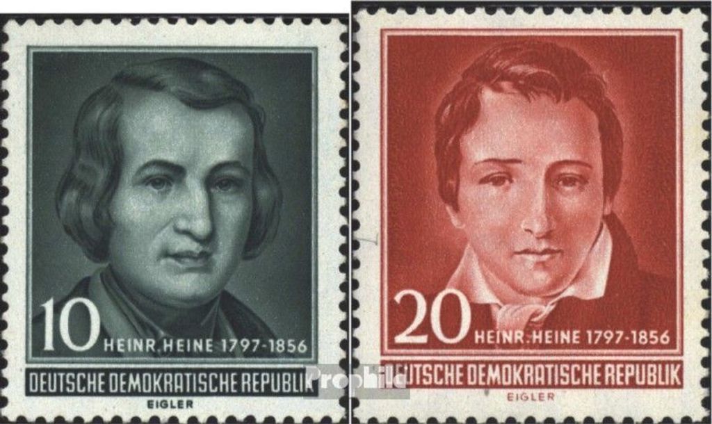 Briefmarken DDR 1956 Mi 516-517 (kompl.Ausg.) postfrisch 100.Todestag von Heine