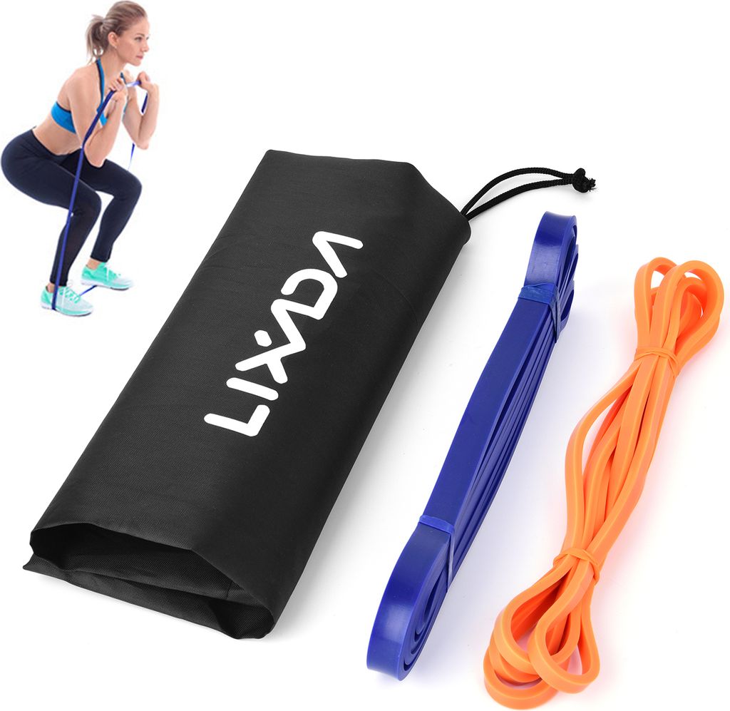 Lixada 2PCS Resistance Loop Band mit Tragetasche Naturlatex Pull Up Assist Band Home Gym Fitness Yoga Krafttraining Elastic Exercise Workout Band