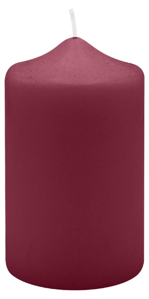 Spitzkopf Stumpen Kerzen Burgund Rotbraun 12 x Ø 7 cm, 6 Stück