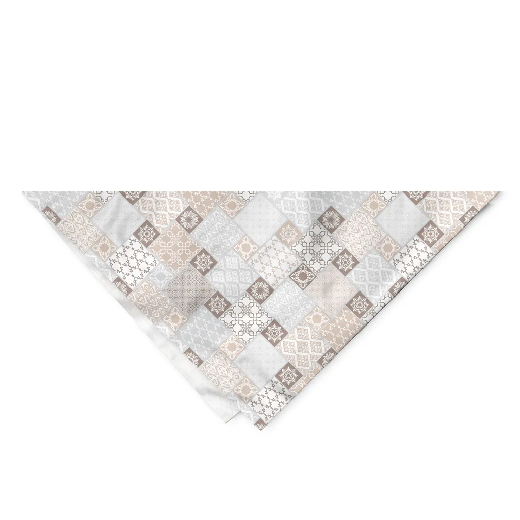 Bandana Cane ABAKUHAUS 55x55 cm - Motivo Quadri Grigio Taupe - 2