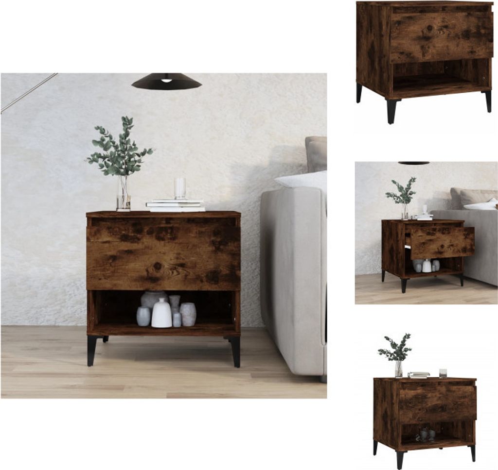 vidaXL Beistelltisch Räuchereiche 50x46x50 cm Holzwerkstoff - Beistelltische