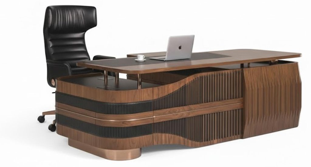 Designer Eckschreibtisch Exklusiver Chefschreibtisch Luxus Büromöbel