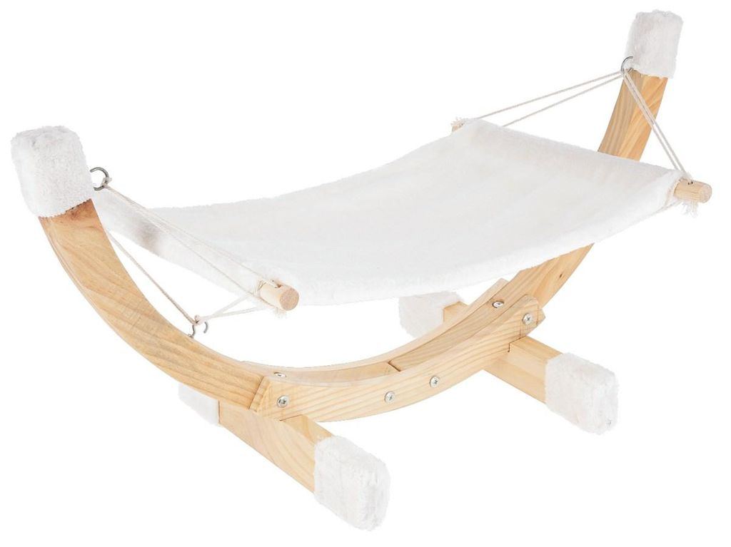 Kerbl 82591, Hammock pet bed, Katze, Braun, Weiß, Rechteckig, Einfarbig, Holz