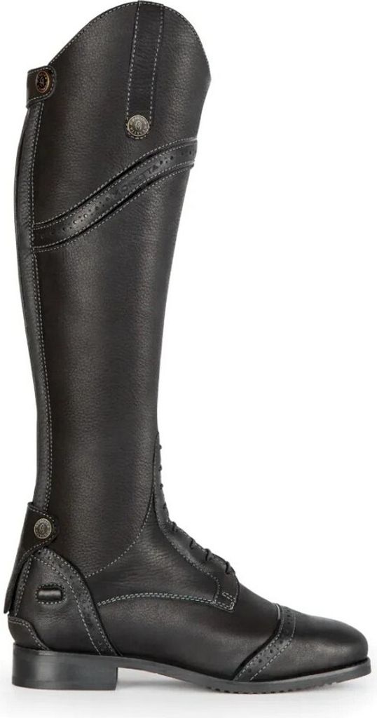 Moretta - Damen Lange Reitstiefel "Constantina", Leder ER1512 (38 EU Extraweit) (Schwarz)