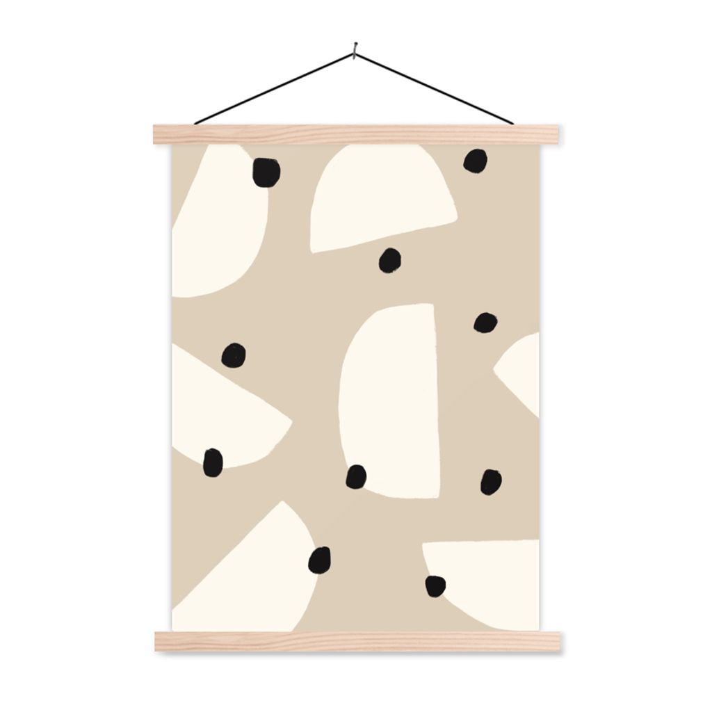 MuchoWow Textilposter Pastell - Abstrakt - Design 40x53 cm mit holzfarbenen Rahmen - Schlafzimmer