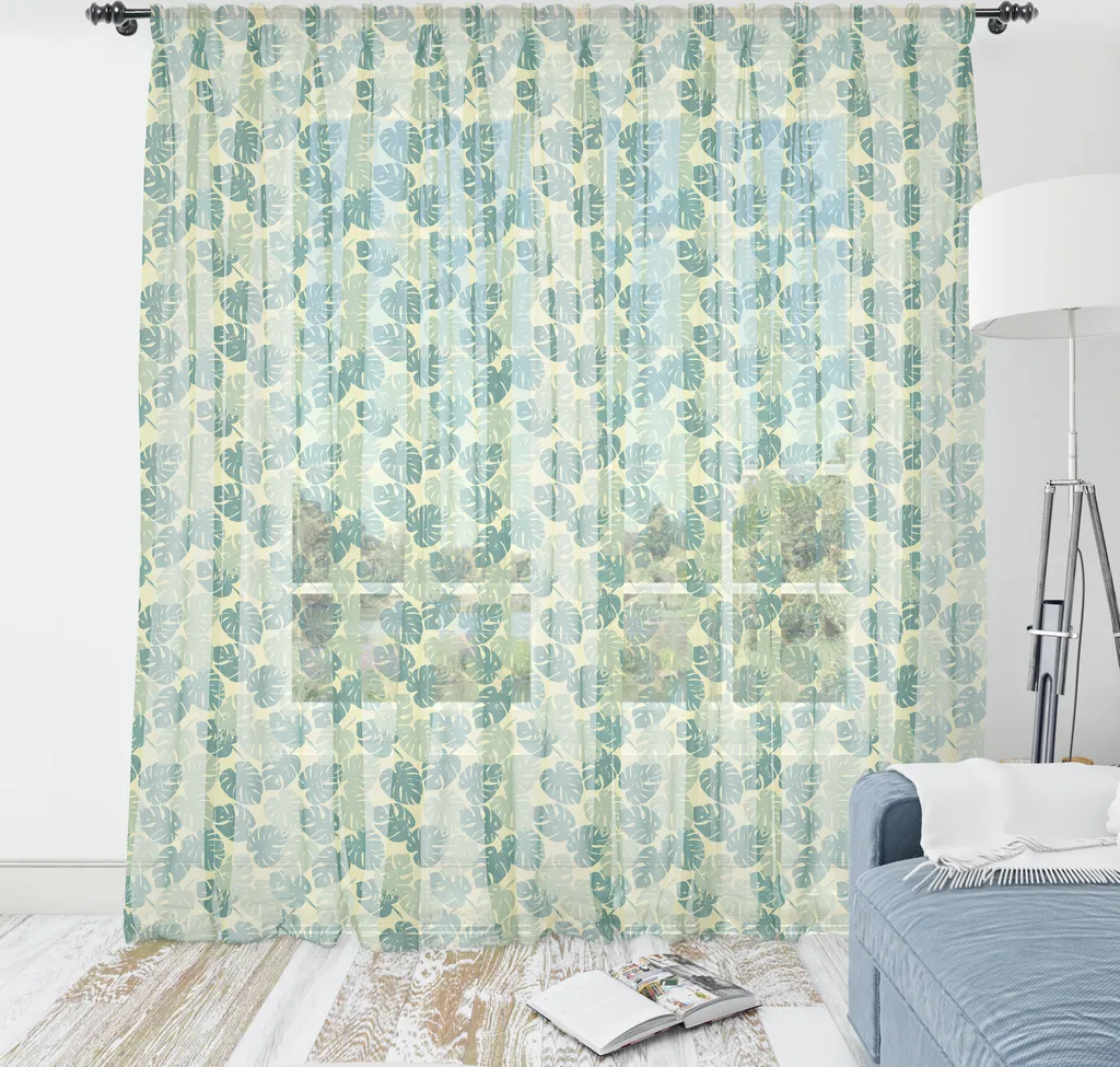 Telo Arredo Monstera 210x274 cm - Qualità ABAKUHAUS Raso Seta