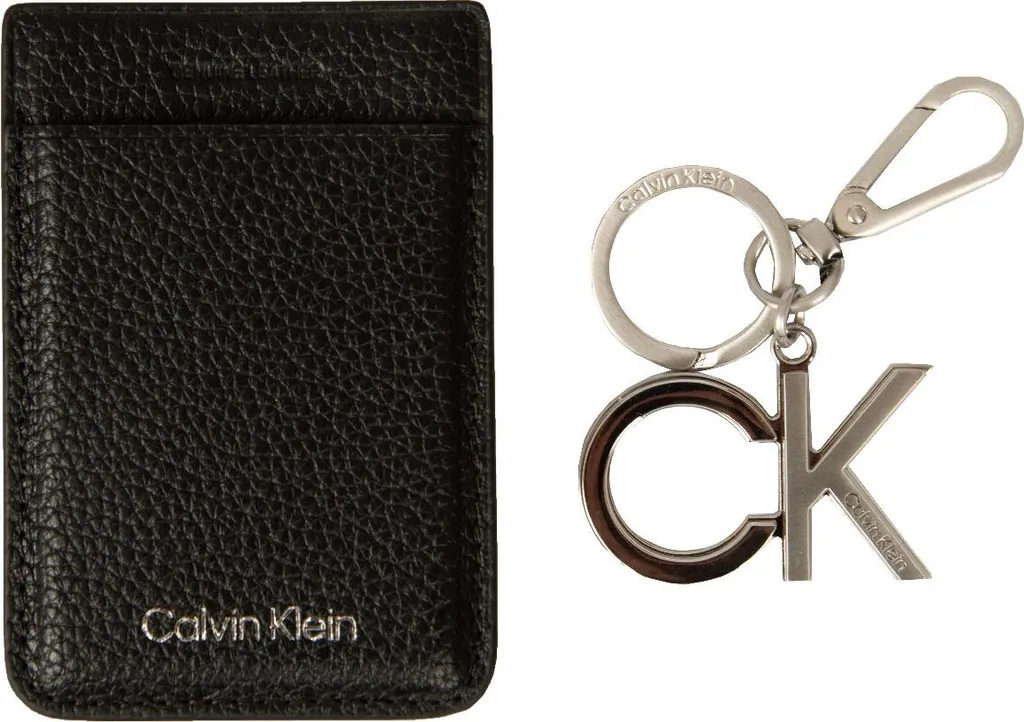 Cofanetto Regalo Calvin Klein Portachiavi e Cardholder Pelle Nera