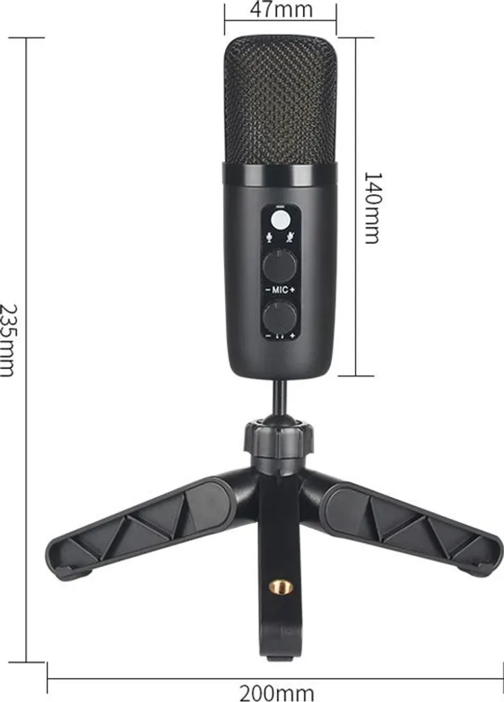 Microphone de Studio USB avec Kit Complet et Effets Lumineux RGB INF