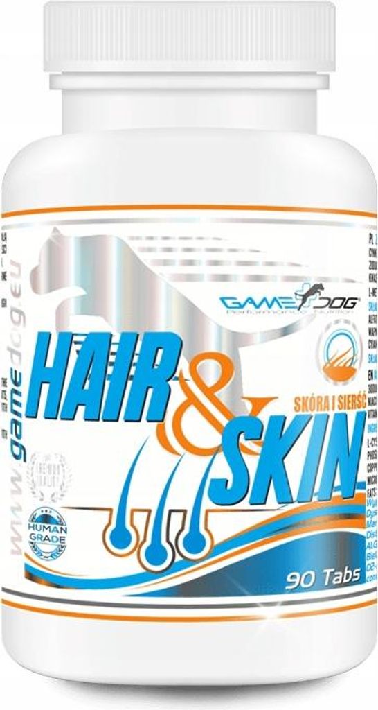 GAME DOG Hair & Skin unterstützt den Zustand der Haut und des Fells des Hundes 90 Tabletten