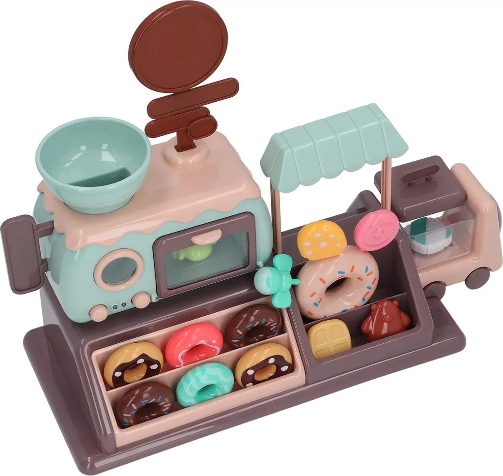 Negozio di ciambelle giocattolo per bambini e bambine, con forno a microonde, luci e suoni, macchina per la produzione di caramelle finte, negozio di giochi di ruolo