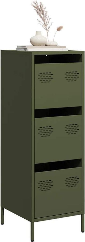 Maison Exclusive - Highboard Olivgrün 39x35x103,5 cm Stahl
