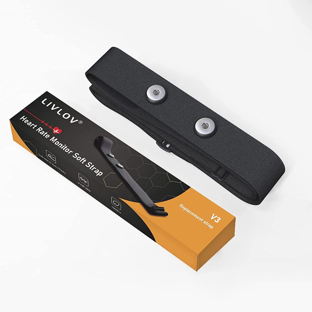 Brust-Ersatzgurt für Herzfrequenzmesser, kompatibel mit Polar H10, H9, H7, verstellbarer, weicher Herzfrequenzgurt für Polar-Herzfrequenzsensoren