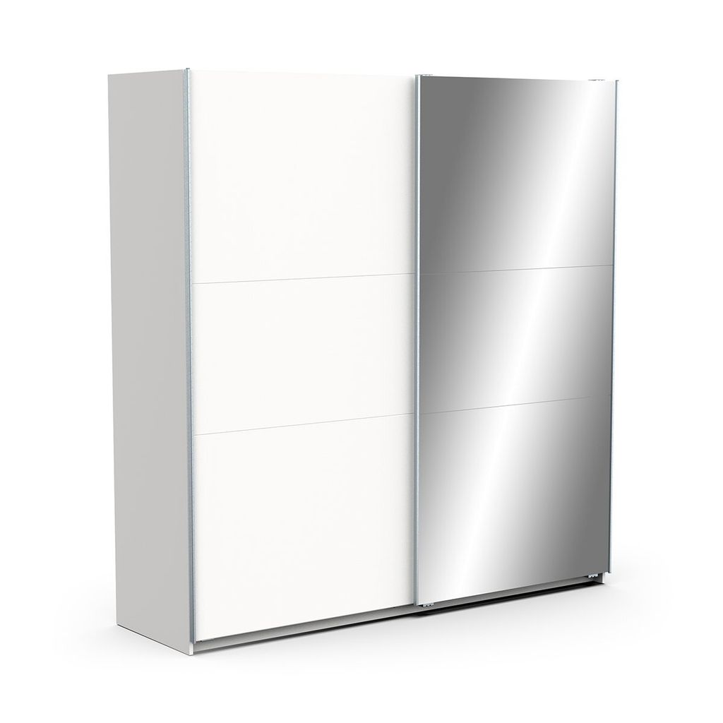CALICOSY - Kleiderschrank mit 2 Schiebetüren und Spiegel Ghost - L194,5 cm