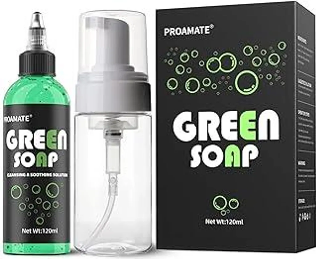 Sapone verde per tatuaggi 4OZ con flacone schiumogeno da 120 ml, prodotti per tatuaggi e piercing, attrezzatura per la pulizia della pelle