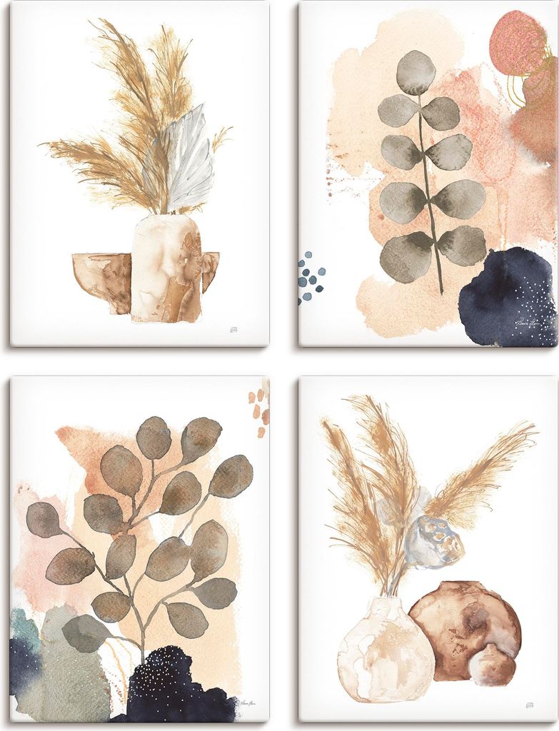 ARTland Leinwandbilder Set, 4tlg. Vintage Plants 2 Größe: 45x60 cm
