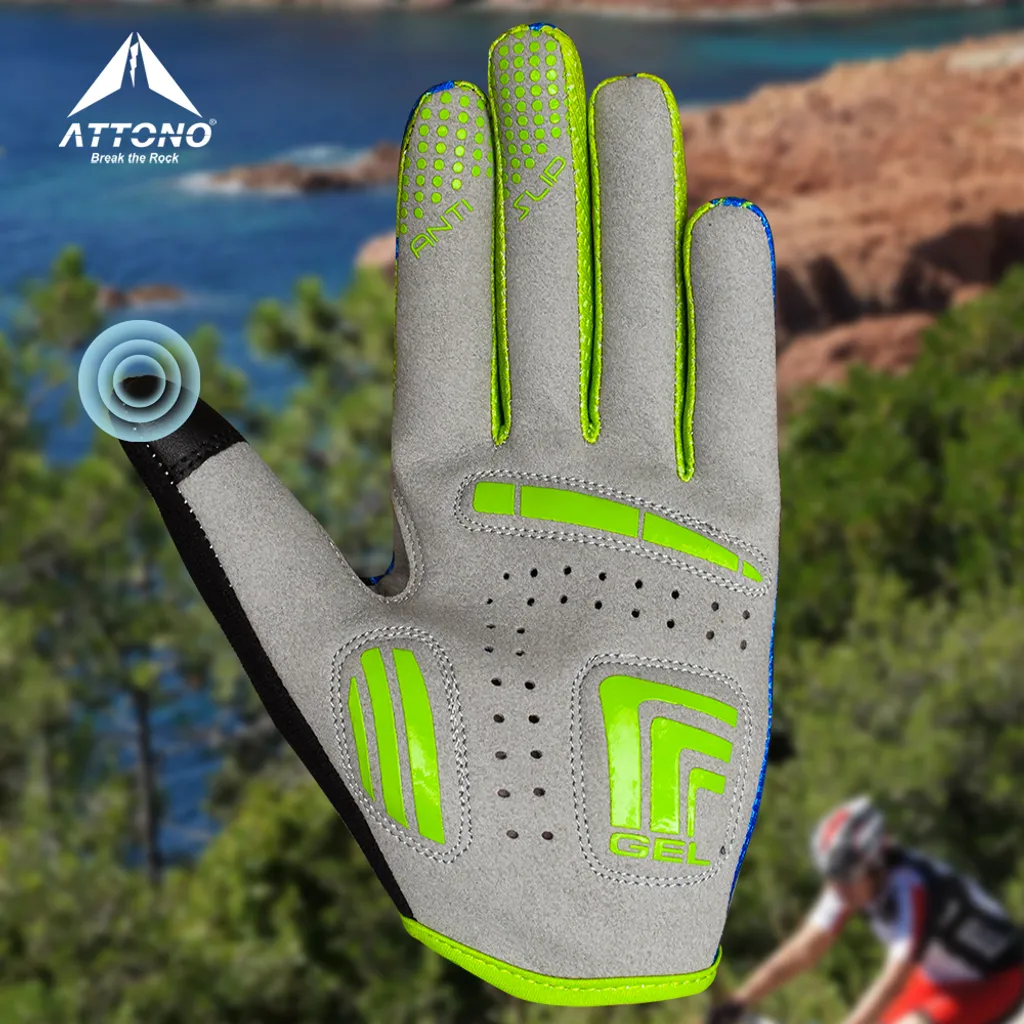 Kratos Full Finger Cycling Gloves Mountain Bike Gloves Gel Padded