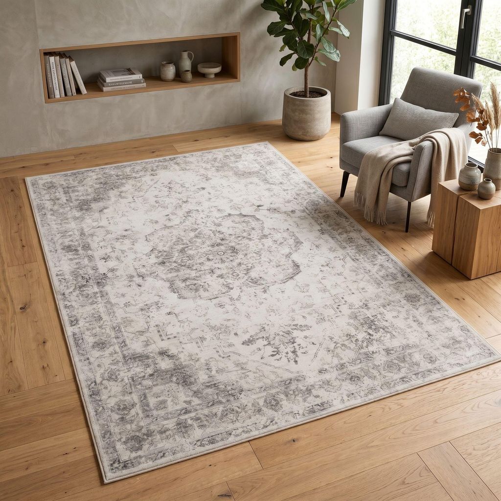 Carpetsale24 Waschbarer Teppich Vintage Kurzflor Teppich Produktbild 