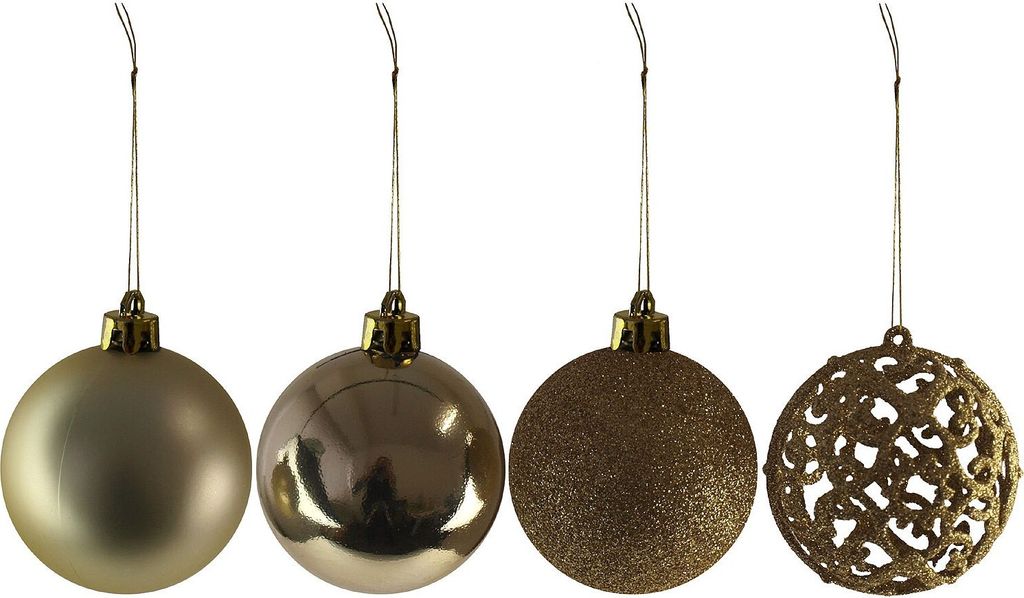Christmas Gifts Weihnachtskugeln Set Gold - 100 Kunststoff Produktbild 12