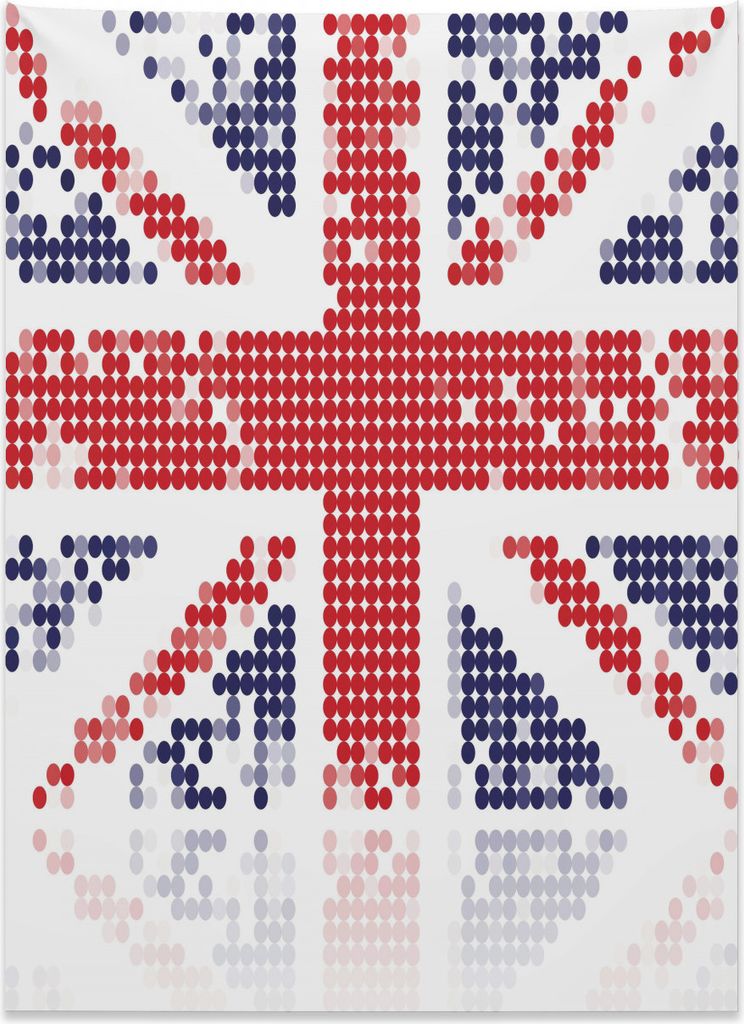 Abakuhaus britisch Wandteppich, Grunge Königreich Flagge aus Weiches Mikrofaser Stoff Kein Verblassen Klare Farben Waschbar, 110 x 150 cm, Indigo ...