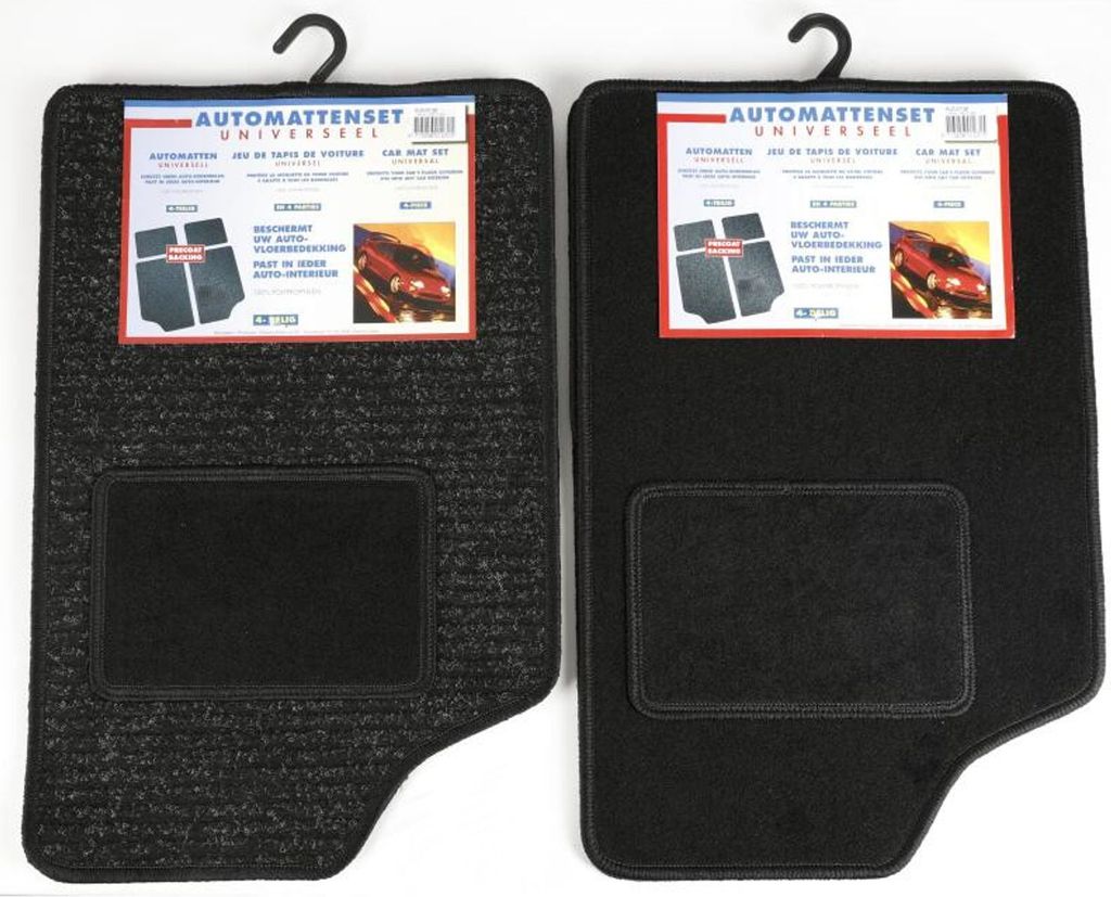Auto-Teppichset schwarz grau PKW 43 x 67 / 33cm 4 Fußmatten Vorne + Hinten