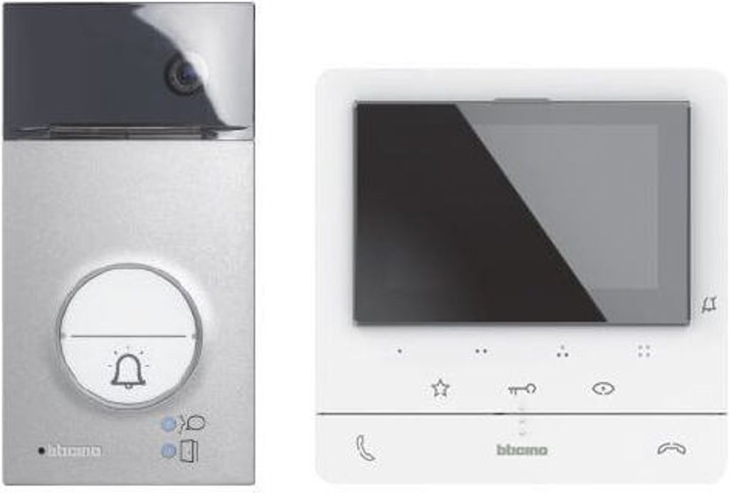 Bticino Video-Türsprechanlage Set 2-Draht, Flex ONE: Classe 100 V16E mit 5-Zoll Farb LCD-Display, Türstation Linea 3000, 105° Weitwinkel Kamera,...