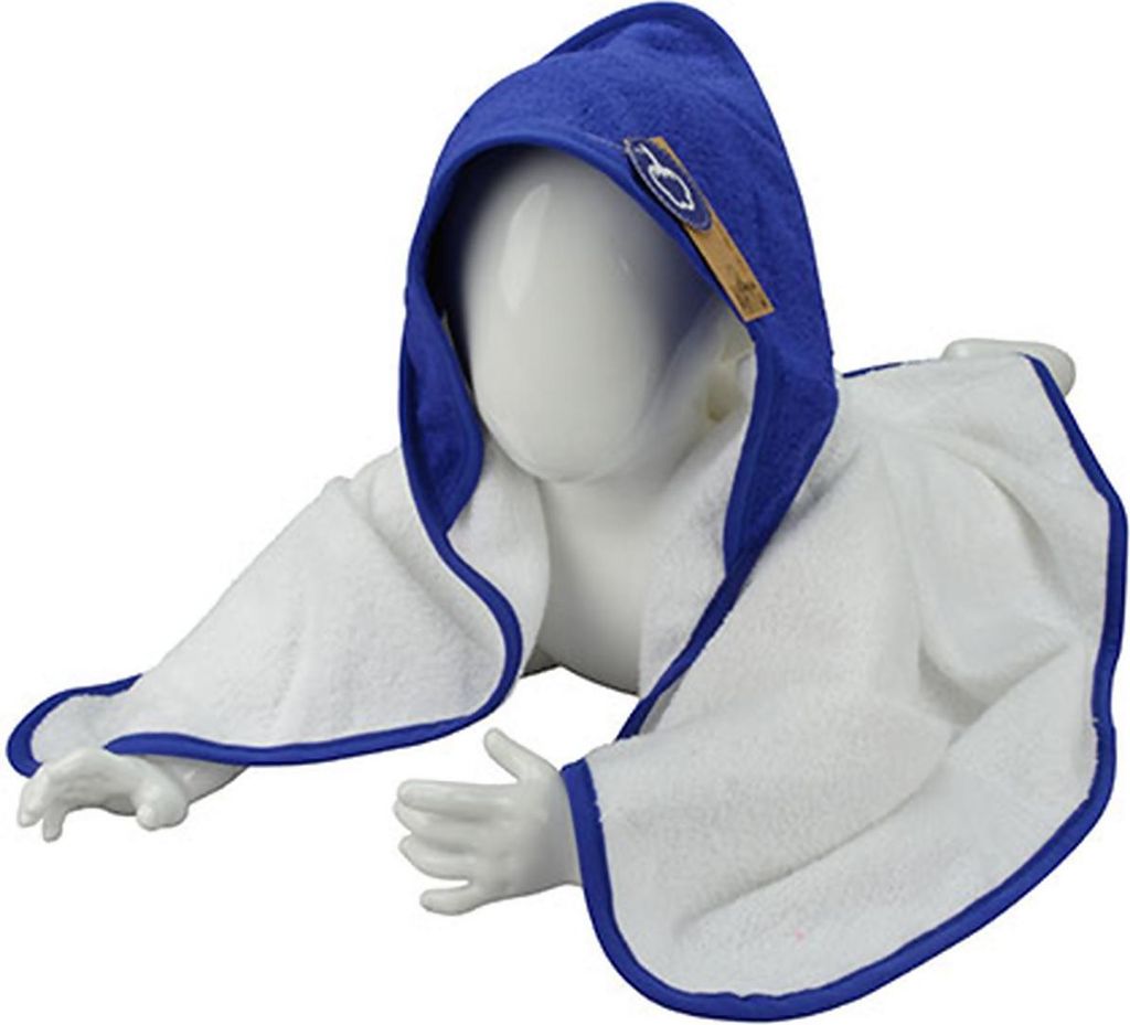 Baby Hooded Towel 75 x 75 cm - Farbe: White/True Blue/True Blue - Weiß/Blau/Blau