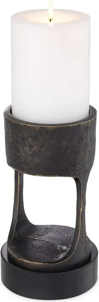 Chandelier en laiton et socle granit noir Ø13cm - Bougeoir luxe design