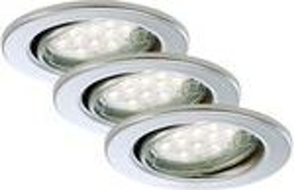 3er Set LED Einbauleuchte, Ø 8,6 cm, 3 W, Chrom, Briloner Produktbild 